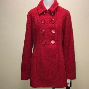Static size M red pea coat